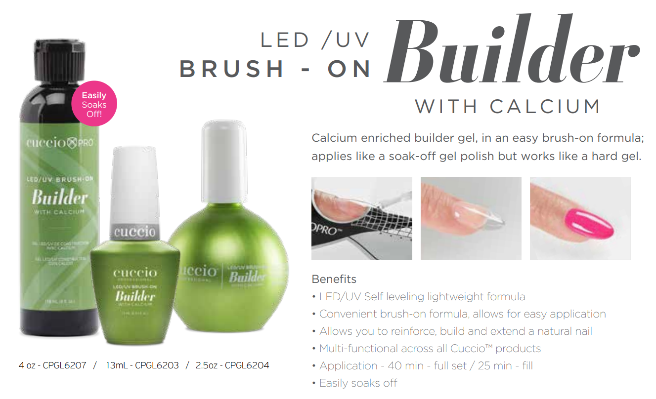 Brush-on Builder Gel with Calcium LED/UV Clear 0.43 fl oz (13mL)