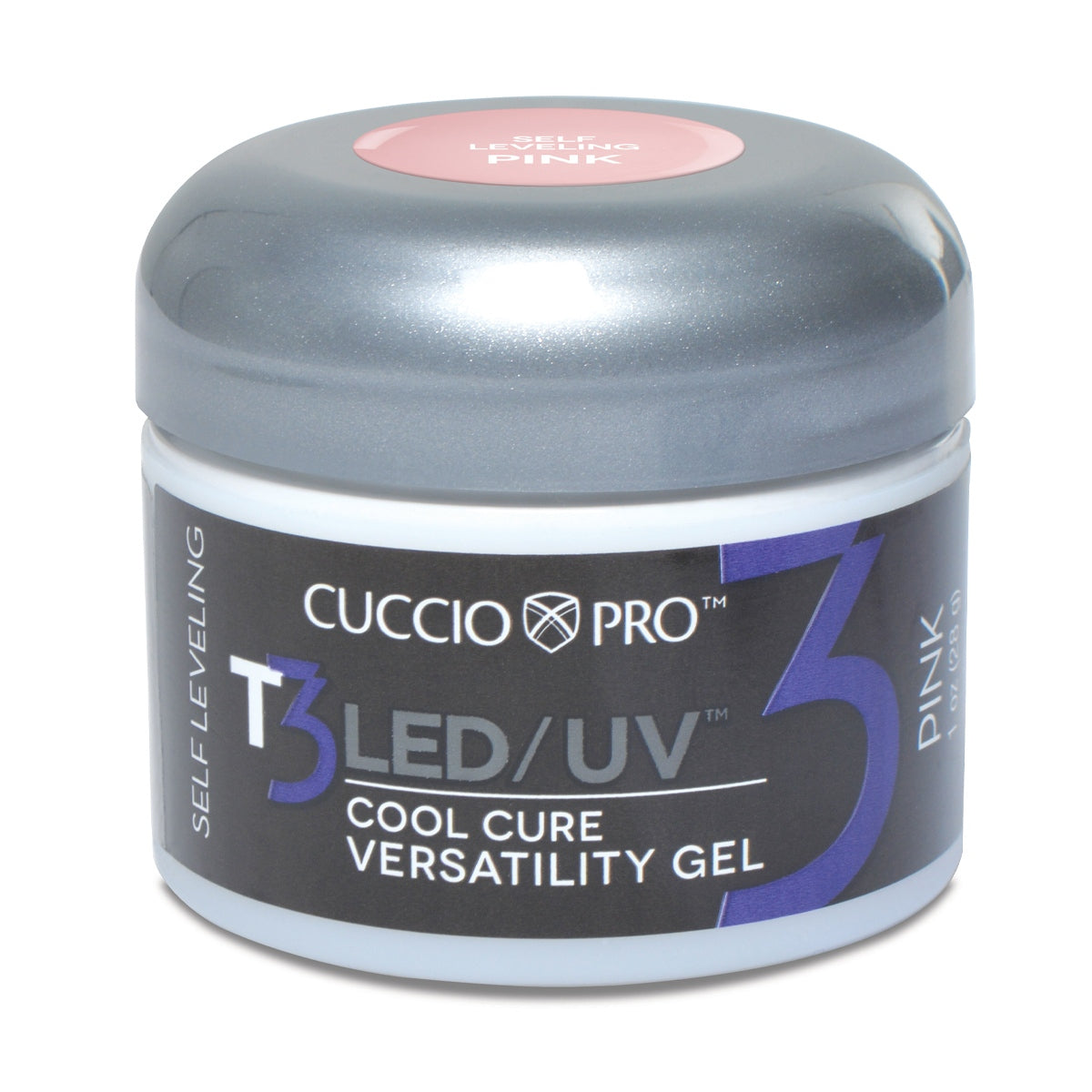 T3 LED/UV Self Levelling Gel – Transparent Pink 28g (1oz)