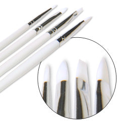 4 Pack Gel Brushes (1 Round, 1 Flat, 1 Large Round, 1 Design)